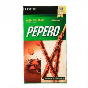 Pepero Almond «Оригинальная соломка в шоколадной глазури с миндалем»